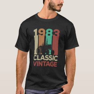 1983 40th Birthday Vintage Retro Farmer Tractor T-Shirt