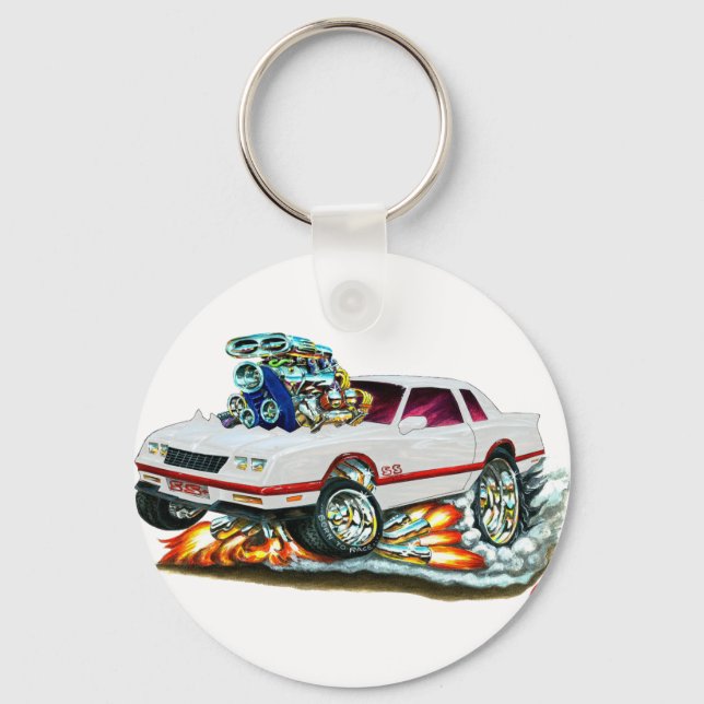 1983-88 Monte Carlo White Car Keychain (Front)