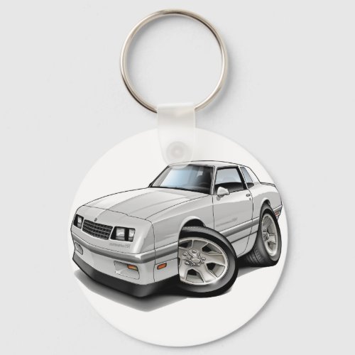 1983_88 Monte Carlo White_Grey Car Keychain