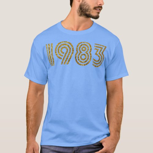 1983 Birth Year Glitter Effect T_Shirt