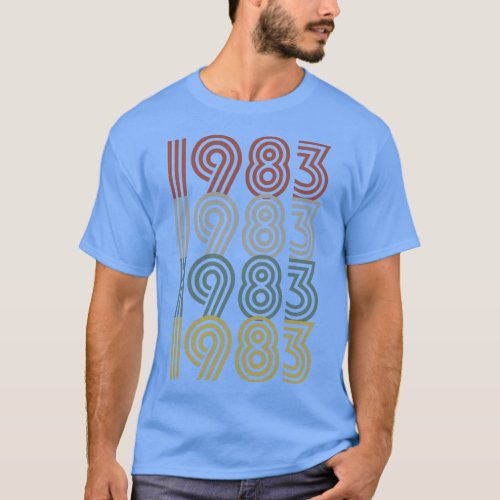 1983 Birth Year Retro Style T_Shirt