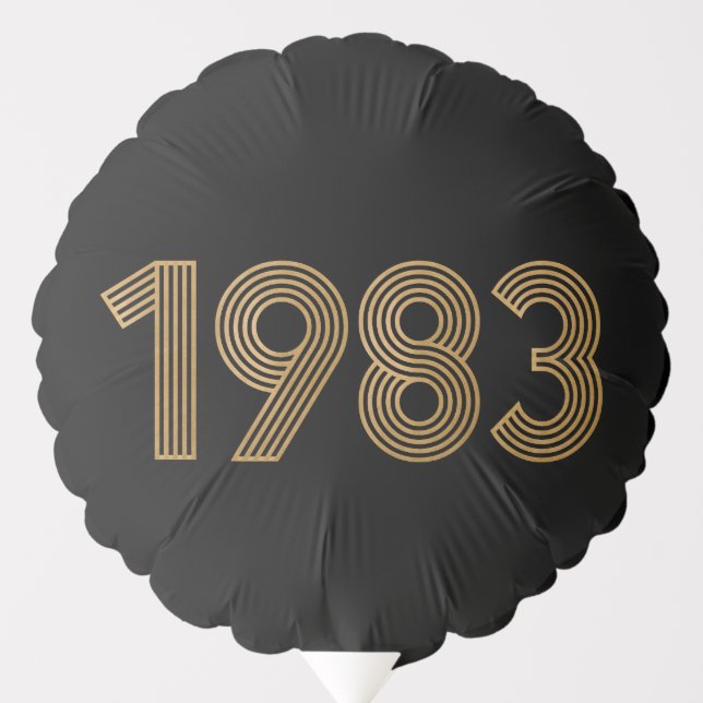 1983 Black and Gold 40th Birthday Balloon (Front)
