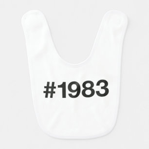 1983 Hashtag 43rd birthday 43 years Baby Bib