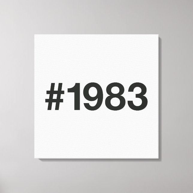 1983 Hashtag 43rd birthday 43 years Canvas Print (Front)