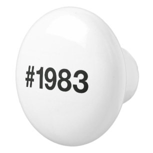 1983 Hashtag 43rd birthday 43 years Ceramic Knob