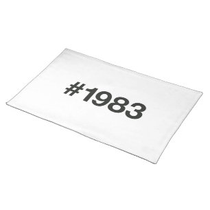 1983 Hashtag 43rd birthday 43 years Cloth Placemat