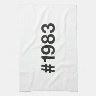 1983 Hashtag 43rd birthday 43 years Kitchen Towel