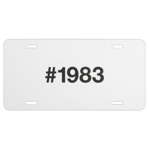1983 Hashtag 43rd birthday 43 years License Plate