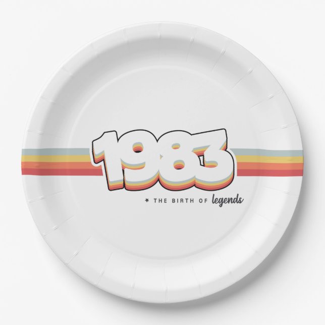 1983 The birth of legends Paper Plates (Front)