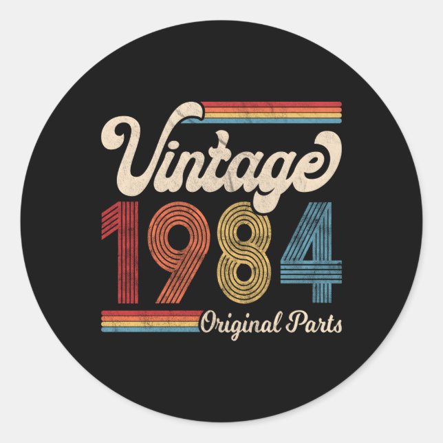 1984 1984 Born Made 1984 Classic Round Sticker (Front)