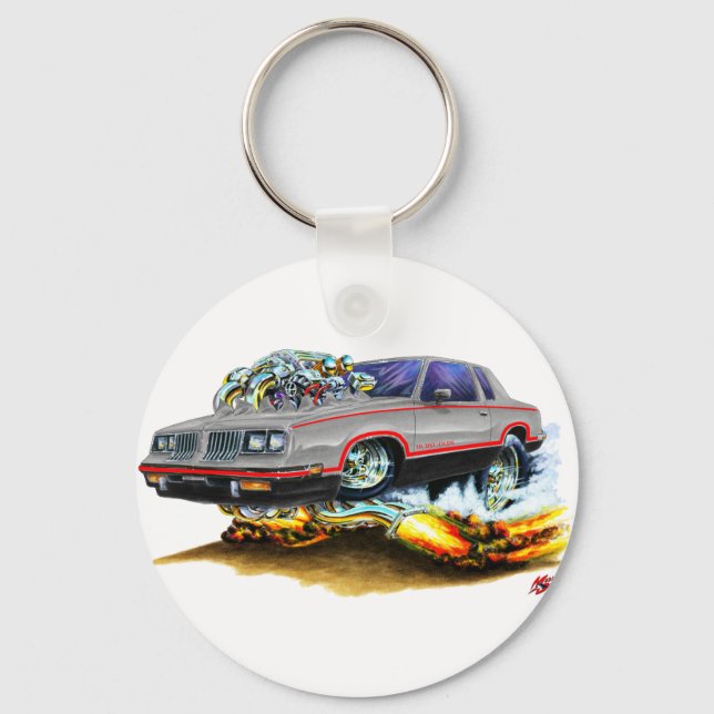 1984-88 Hurst Olds Grey-Black Car Keychain (Front)