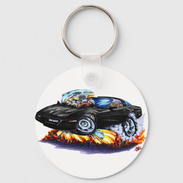 1984-93 Corvette Black Car Keychain (Front)