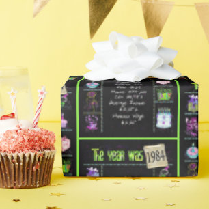 1984 Birthday Year Trivia Wrapping Paper