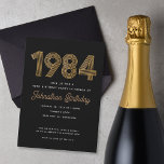 1984 Black and Gold 40th Birthday Invitation<br><div class="desc">Celebrate with these 1984 inspired 40th birthday invitations.</div>