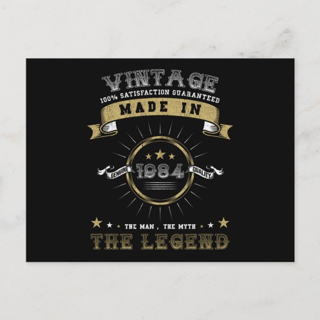 1984 Born Birthday Vintage Postcard (Front)