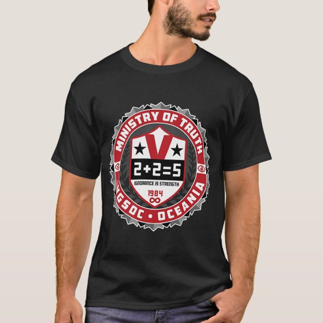 1984 Dystopian Truth Think Political Big Brother i T-Shirt (Front)