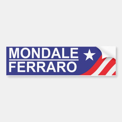 1984 Mondale Ferraro Campaign Bumper Sticker