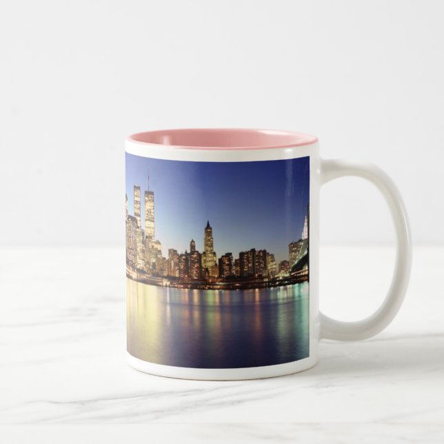 1984_new_york_skyline_! Two-Tone coffee mug (Right)
