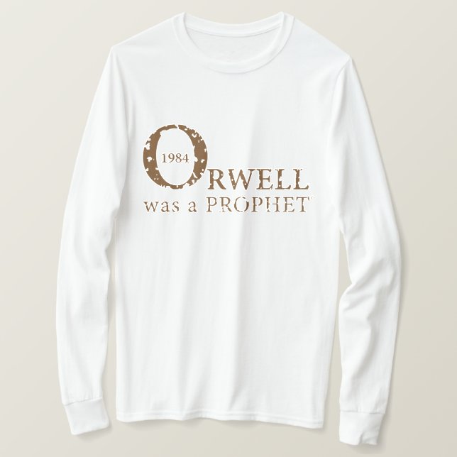 1984 Orwell was a PROPHET for Men, White T-Shirt (Design Front)