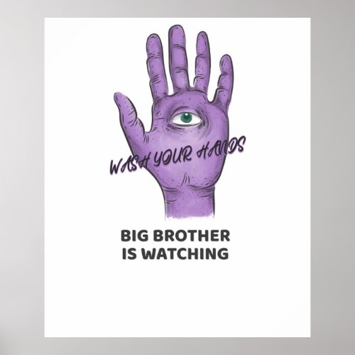 1984 Orwellian Big Brother Is Watching You Wash yo Poster