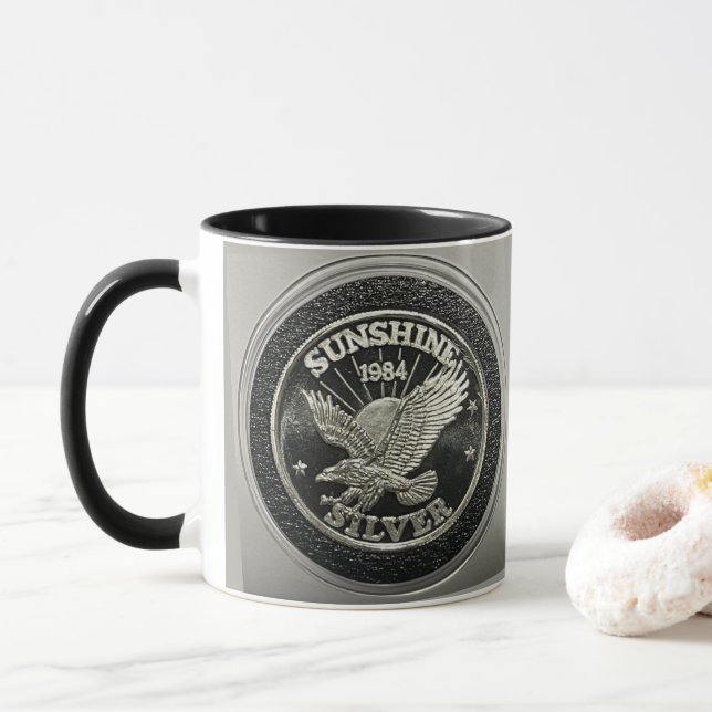 1984 Subshine Mint 1 Half Ounce .999 Silver Round Mug (With Donut)