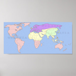 1984 World Map labeled Poster