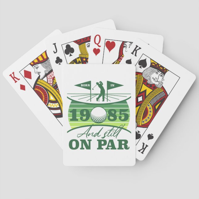 1985 40th Birthday Golf Humor Poker Cards (Back)