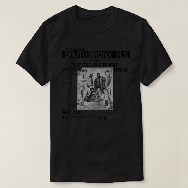 1985 Cold Crush Brothers Flyer T-Shirt (Design Front)