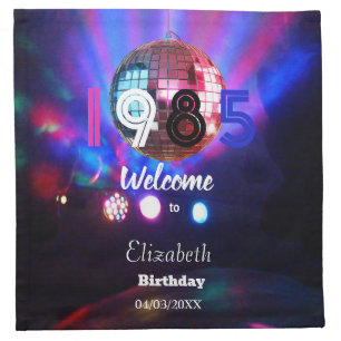 1985 Disco Ball 40th Birthday Party Invitation Cloth Napkin