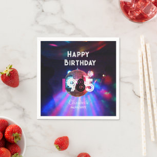 1985 Disco Ball 40th Birthday Party Invitation Napkins