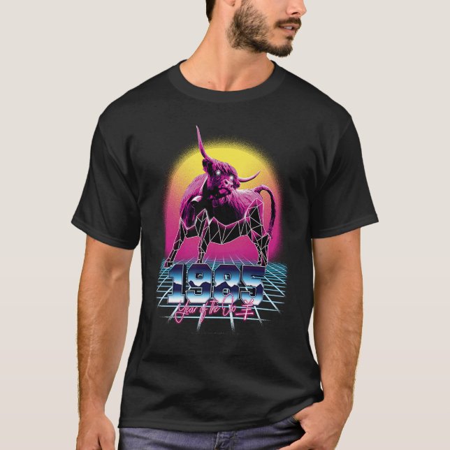 1985 New Year of the Rabbit Ox Bull Chinese Zodiac T-Shirt (Front)