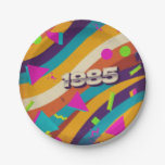 1985 - Retro Vintage 80s Neon Geometric - Paper Plates
