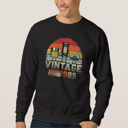 1985 Shirt Vintage Birthday Gift Funny Music Te Sweatshirt