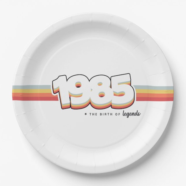 1985 The birth of legends Paper Plates (Front)