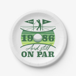 1986 40th Birthday Golf Lovers Paper Plates