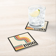 1986 40th Birthday Retro Stripe Vintage