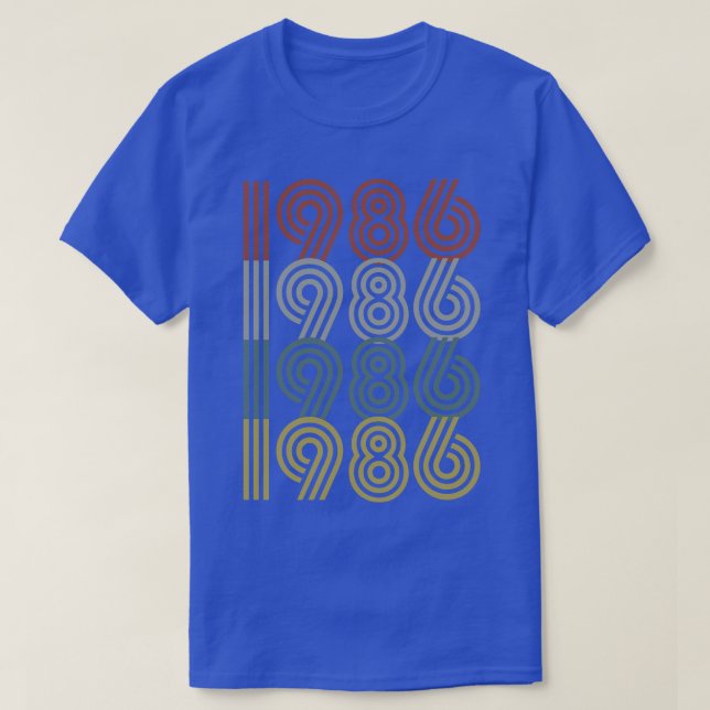 1986 Birth Year Retro Style T-Shirt (Design Front)