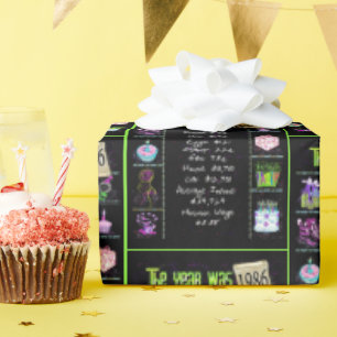 1986 Birthday Year Trivia Wrapping Paper