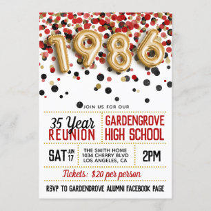 1986 High School College Reunion Invitation