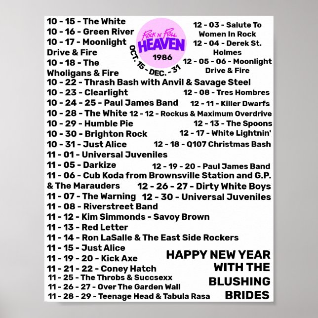 1986 PART 2 - ROCK'N'ROLL HEAVEN POSTER (Front)