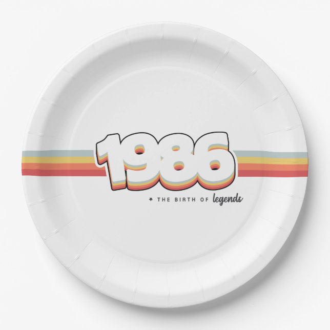 1986 The birth of legends Paper Plates (Front)