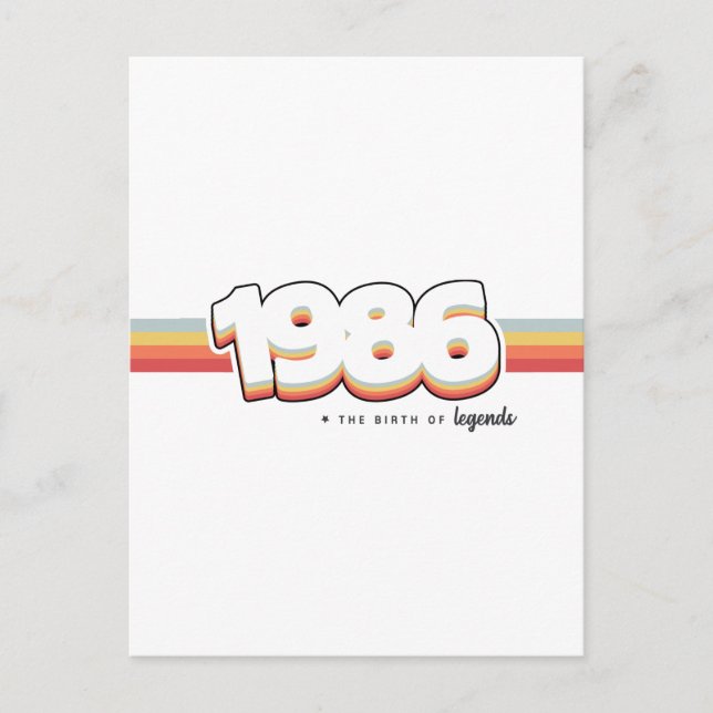 1986 The birth of legends Postcard (Front)