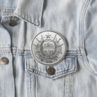 1986 The State of Texas Silver Round Button