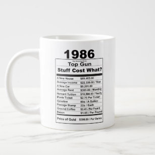 1986 Year in Review Birthday Trivia & Price Index Giant Coffee Mug