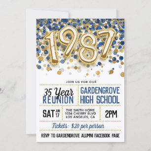 1987 High School College Reunion Invitation