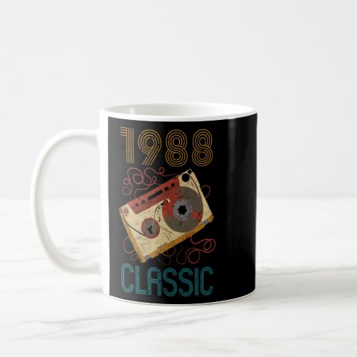 1988 Classic Vintage Cassette Mixtape 34th Birthda Coffee Mug
