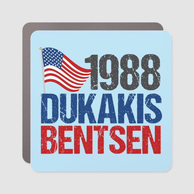 1988 Dukakis Bentsen Funny Retro Election Car Magnet (Front)