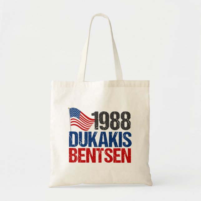 1988 Dukakis Bentsen Funny Retro Election Tote Bag (Front)