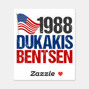 1988 Dukakis Bentsen Retro Democrat Classic Round  Sticker