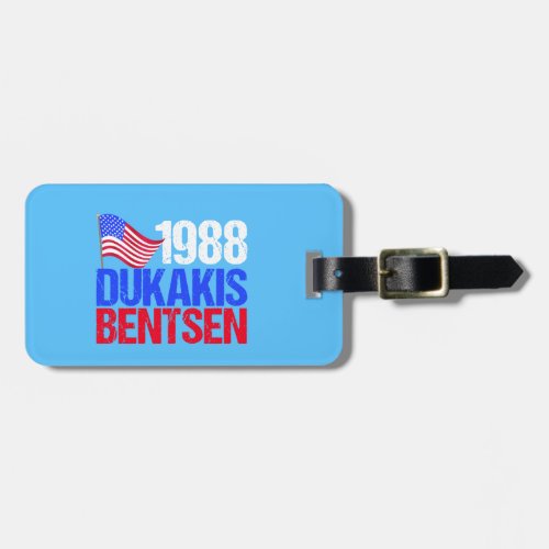 1988 Dukakis Bentsen Retro Election Luggage Tag